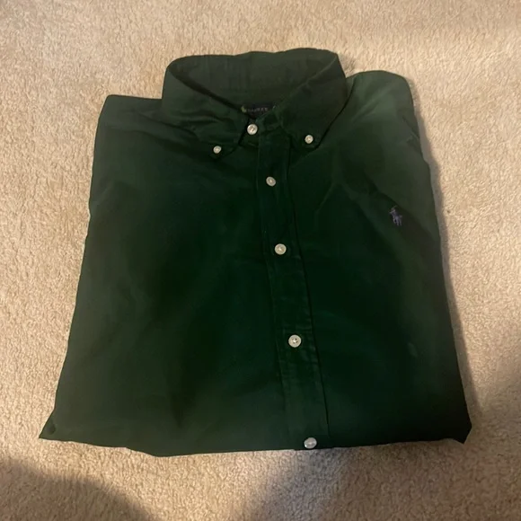 Polo Ralph Lauren Button Up Shirt Green Classic Fit
